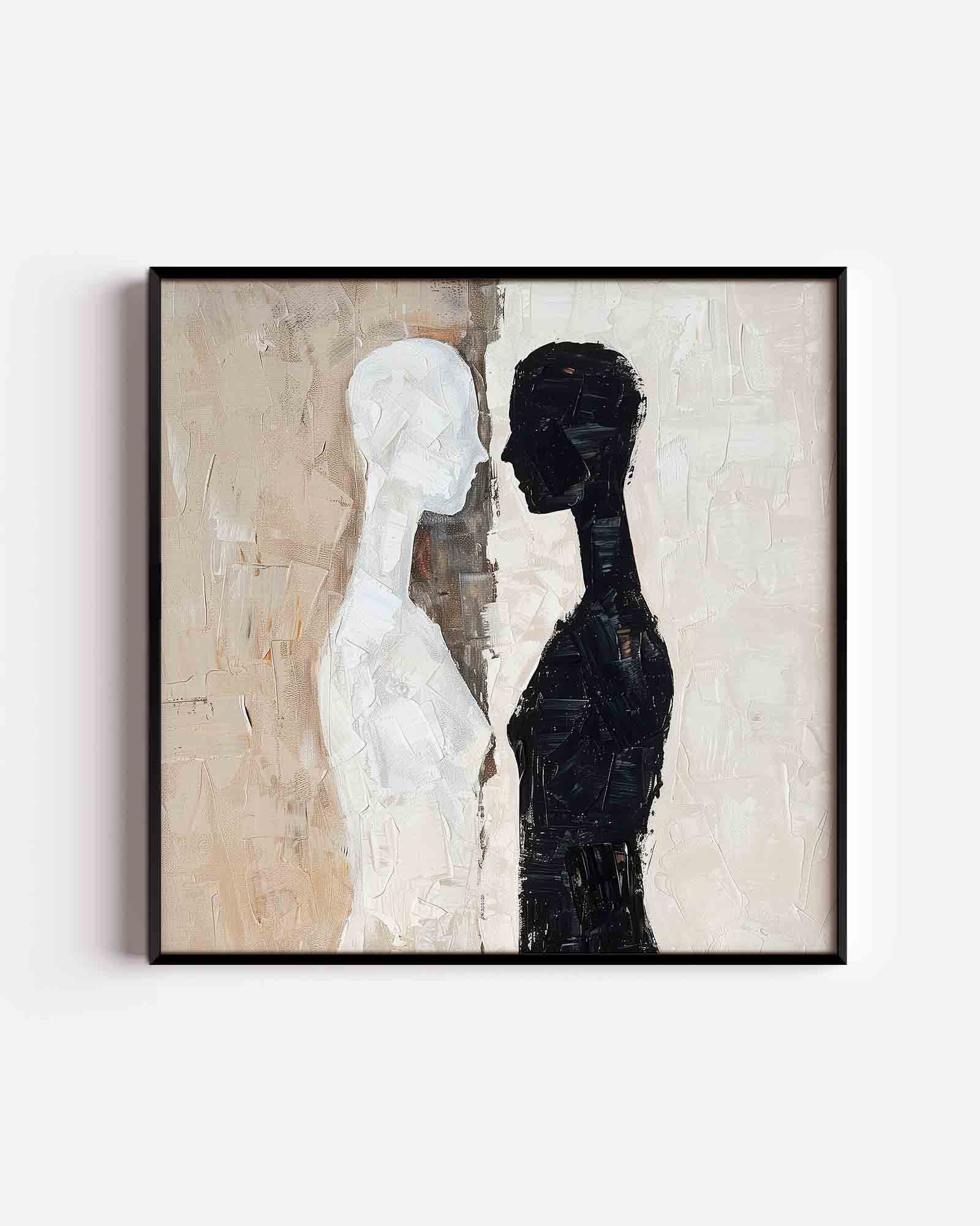 Twee silhouetten Poster