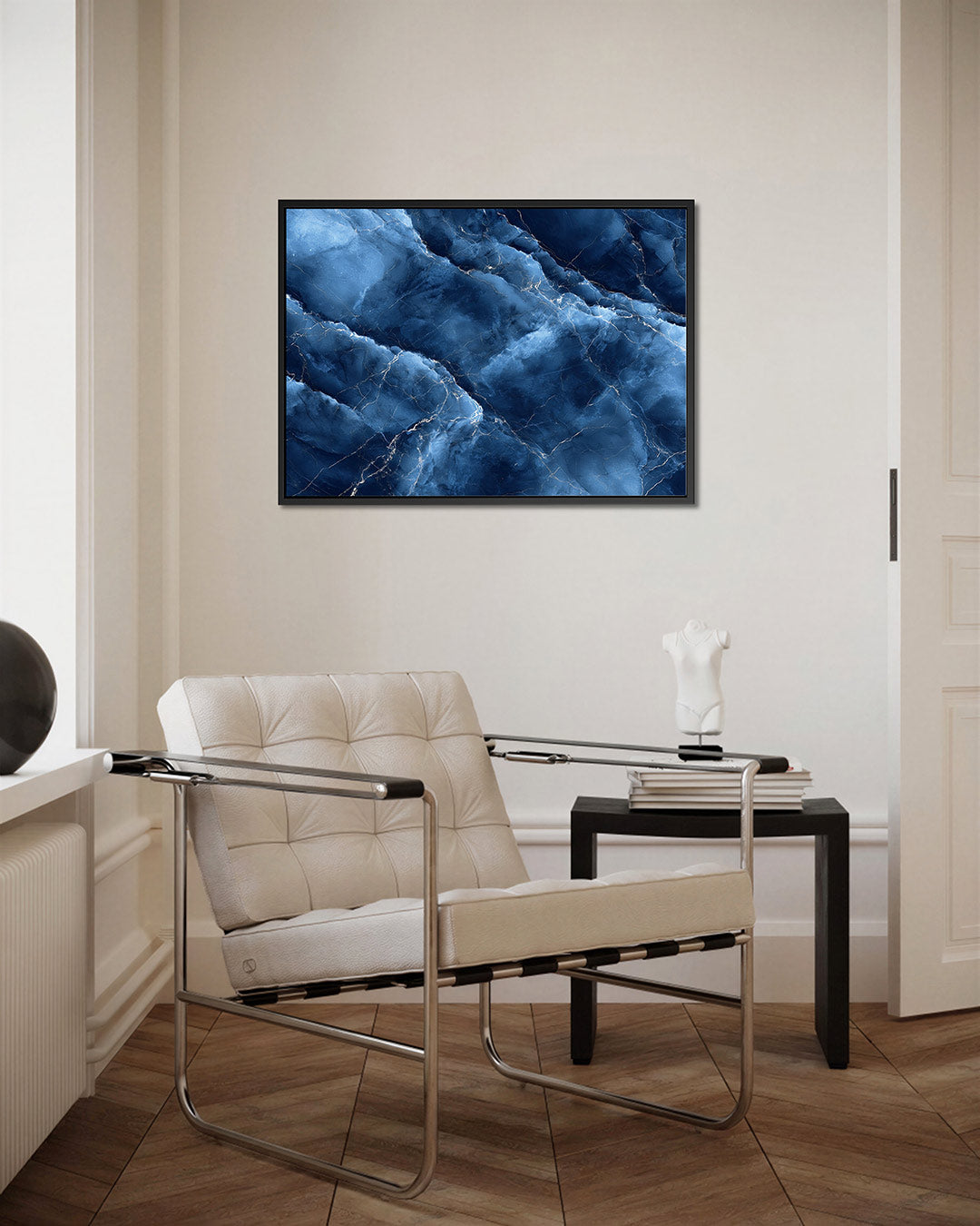 Marmer blauwe patronen Kunstwerk
