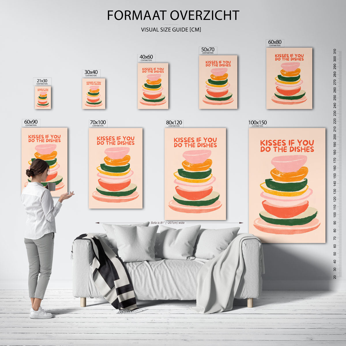 Gestapelde borden Poster