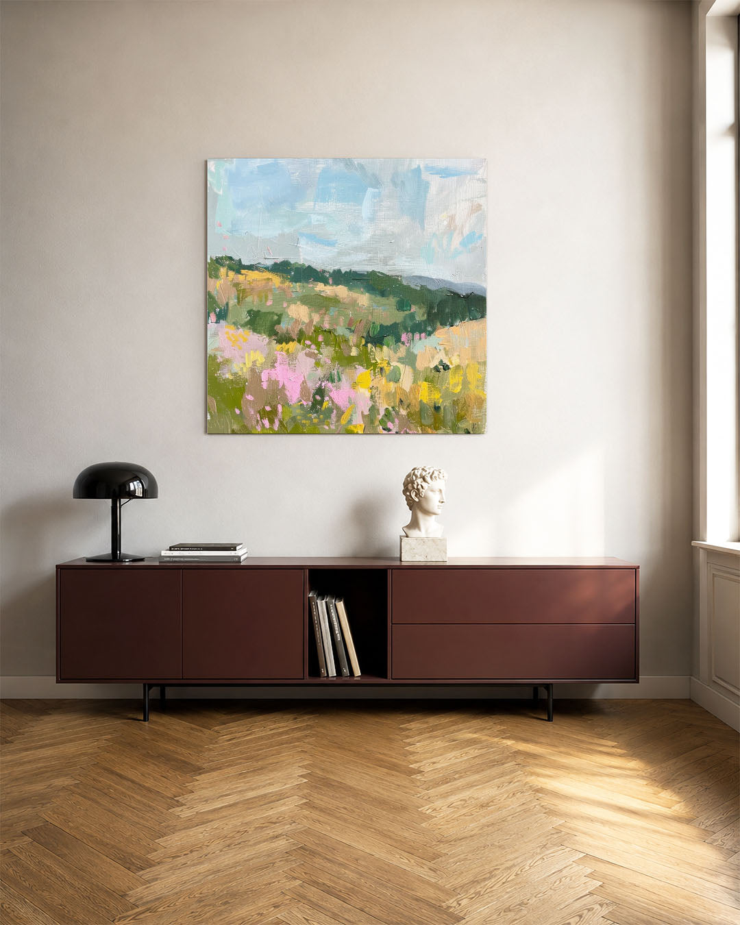Kleurrijk landschap Kunstwerk
