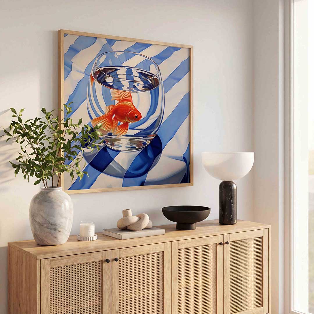 Goudvis in glas Poster
