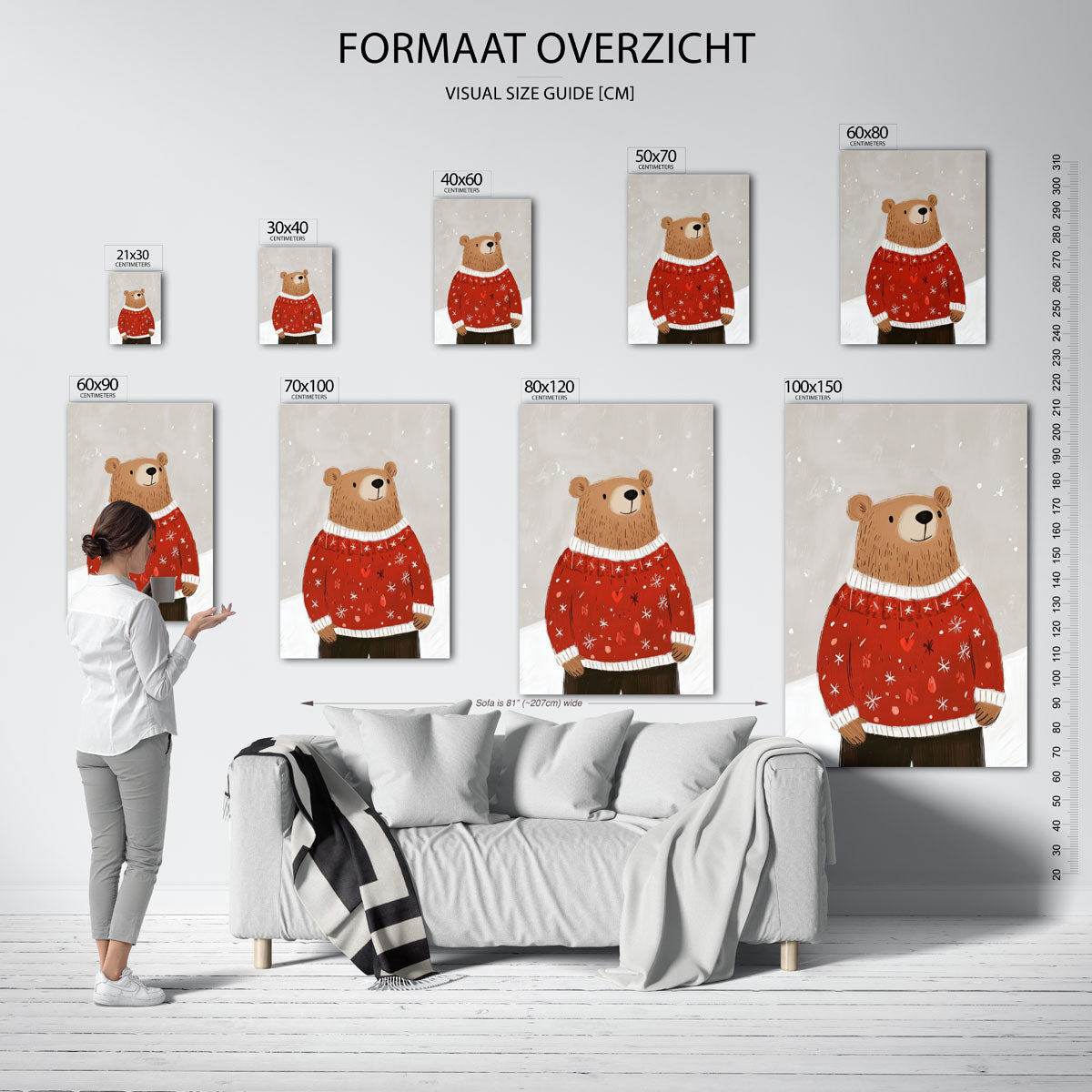 Beer met trui Poster