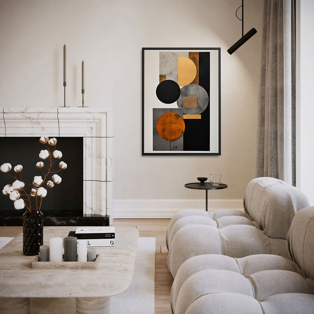 Geometrische vormen compositie Kunstwerk
