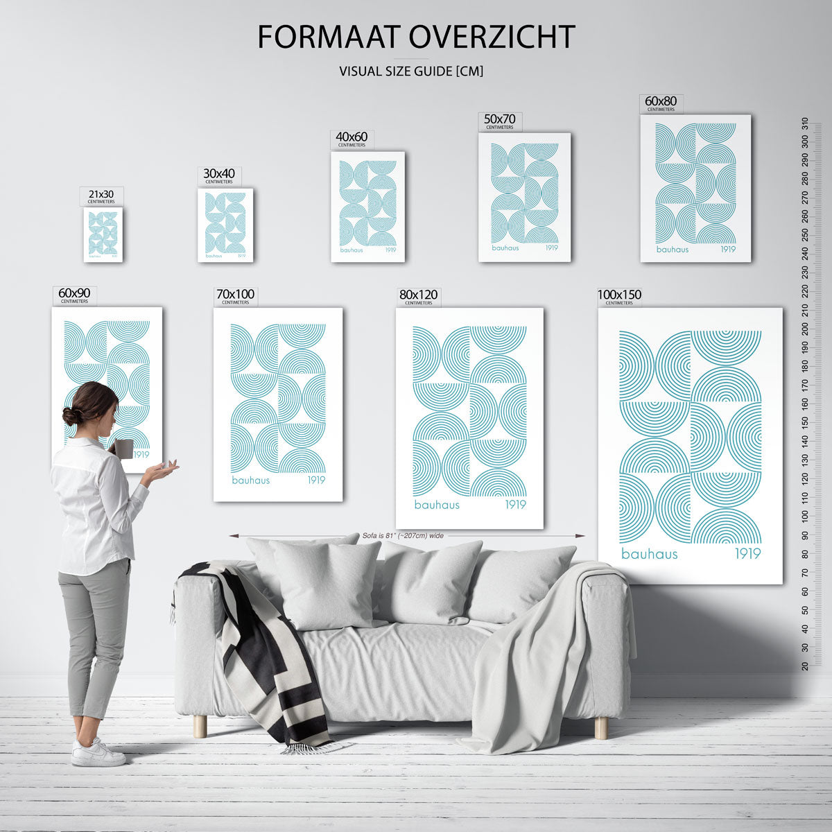 Cirkelpatroon en lijnen Poster
