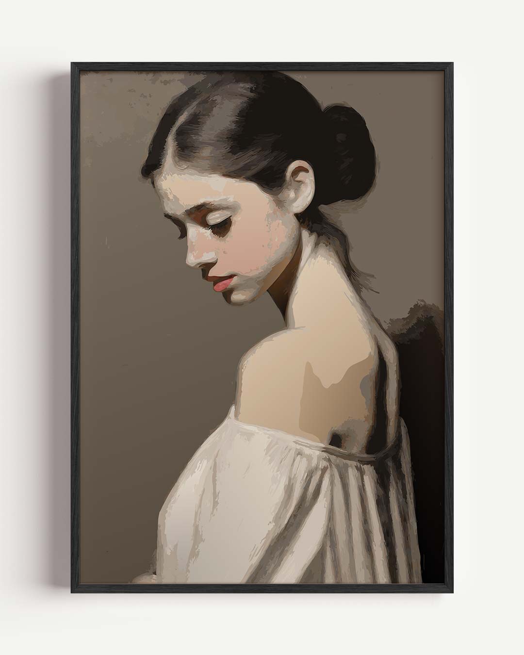 Elegante Dromerige Vrouw Poster-WallArtistic