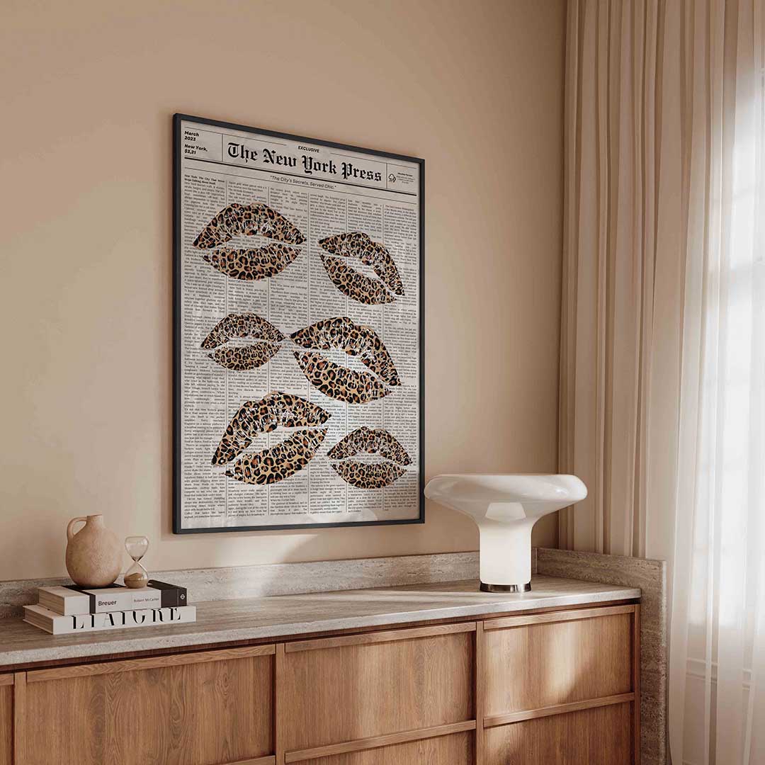 Luipaard lippen Poster