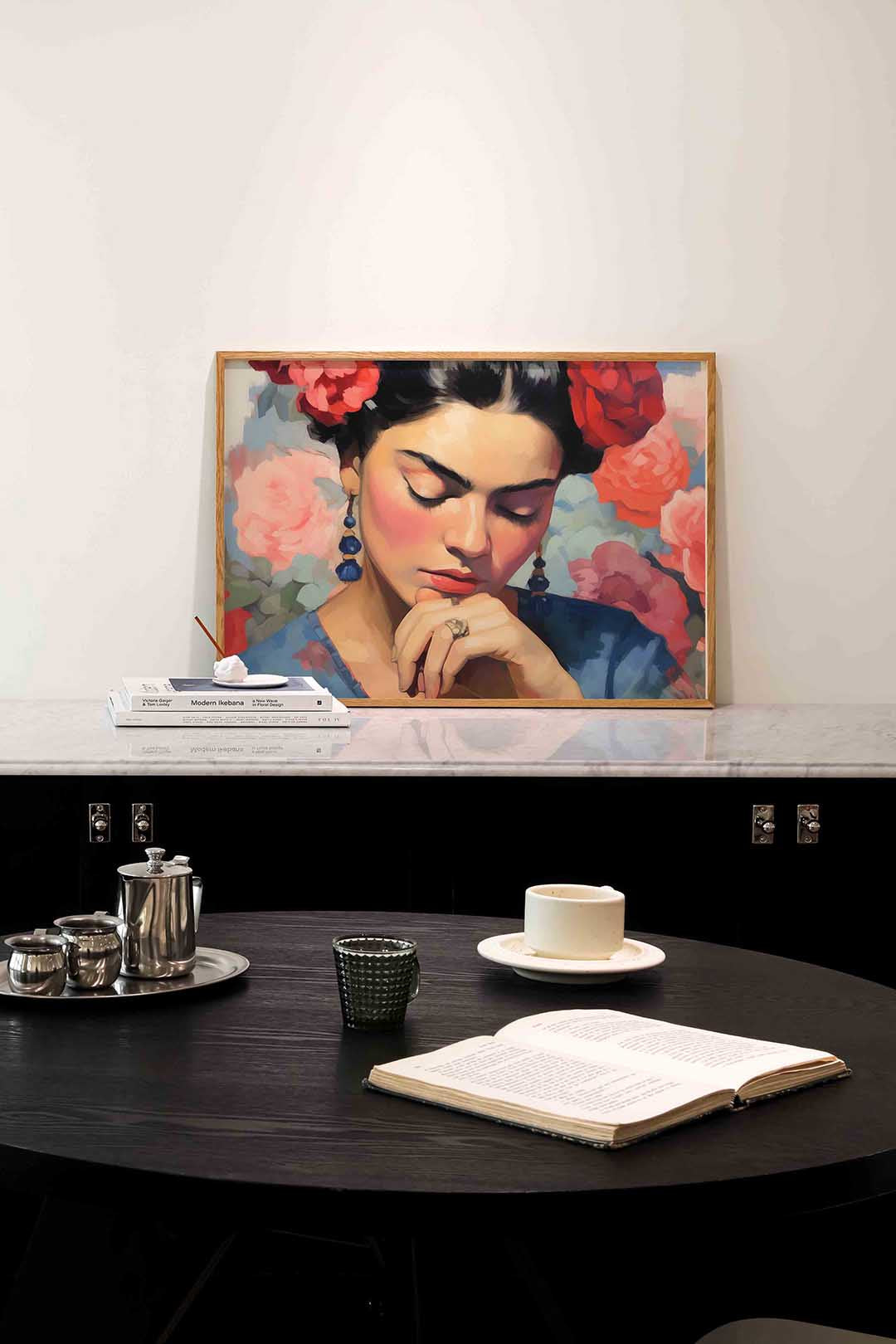 Vrouw met bloemen Poster