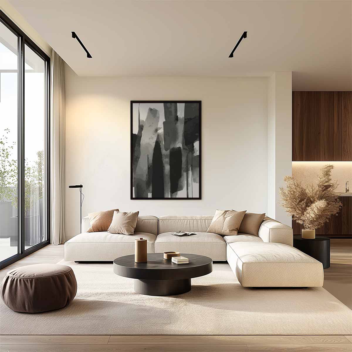 Abstracte Stijlvolle Streken Kunstwerk-canvas-dibond-plexiglas-wanddecoratie-WallArtistic