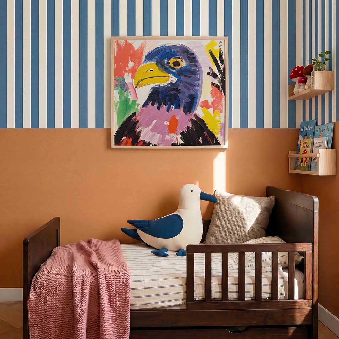 Vogel met kleurrijke veren Poster