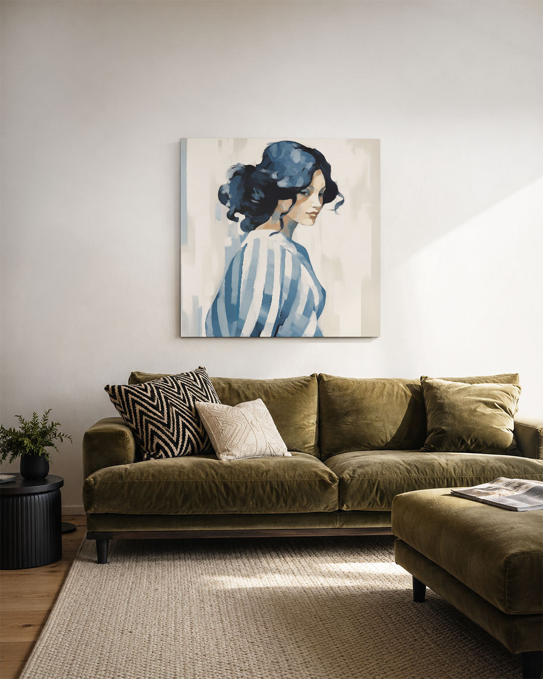 Gestreepte vrouw Kunstwerk