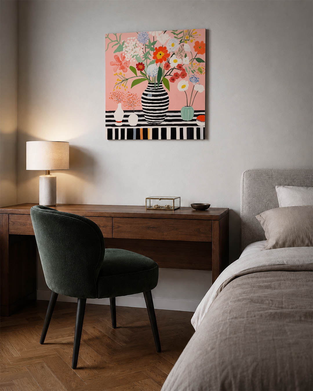 Bloemrijke compositie Kunstwerk
