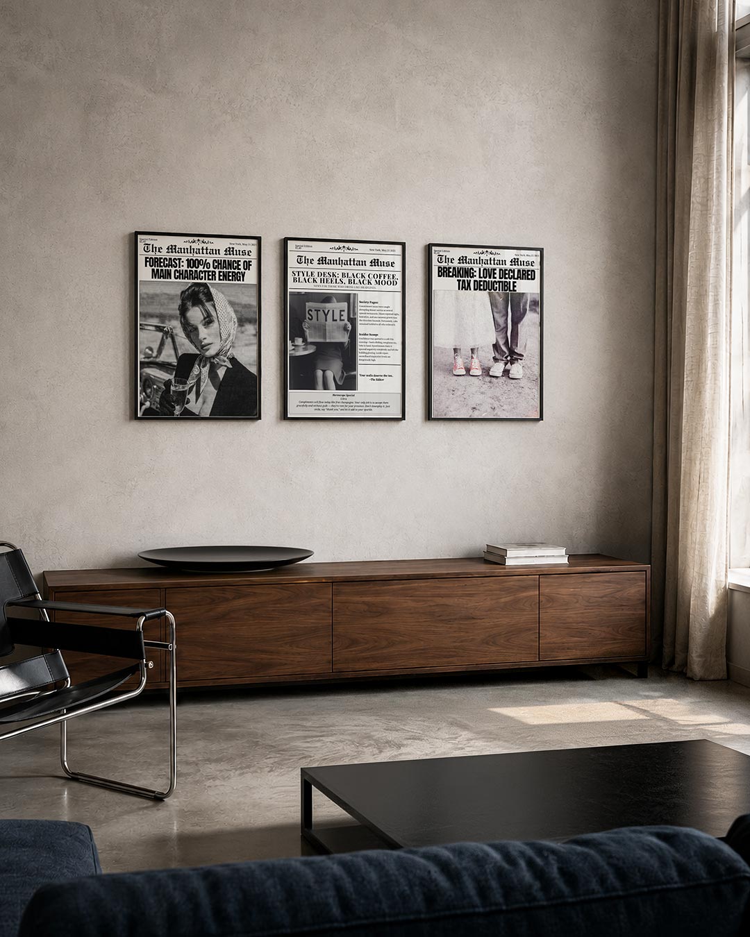 Zwart wit elegantie Posterset