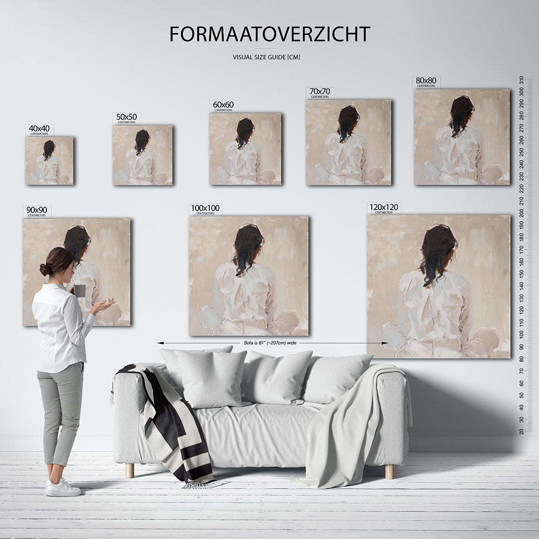 Vrouw in reflectie Kunstwerk
