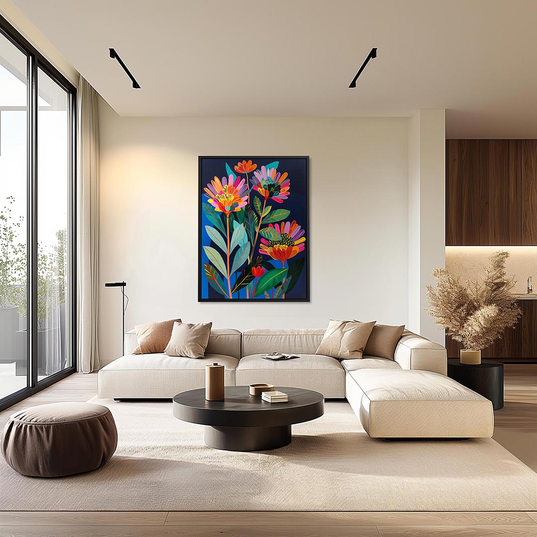 Kleurrijke bloemen Kunstwerk
