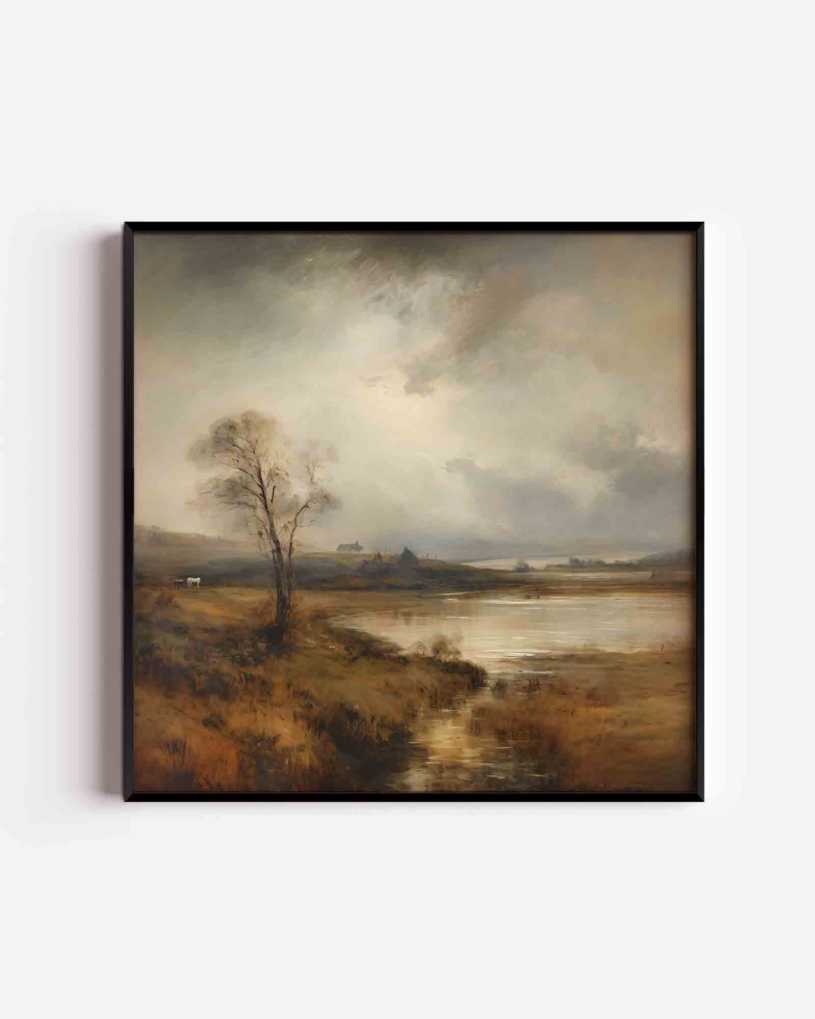 Landschap met boom en water Poster