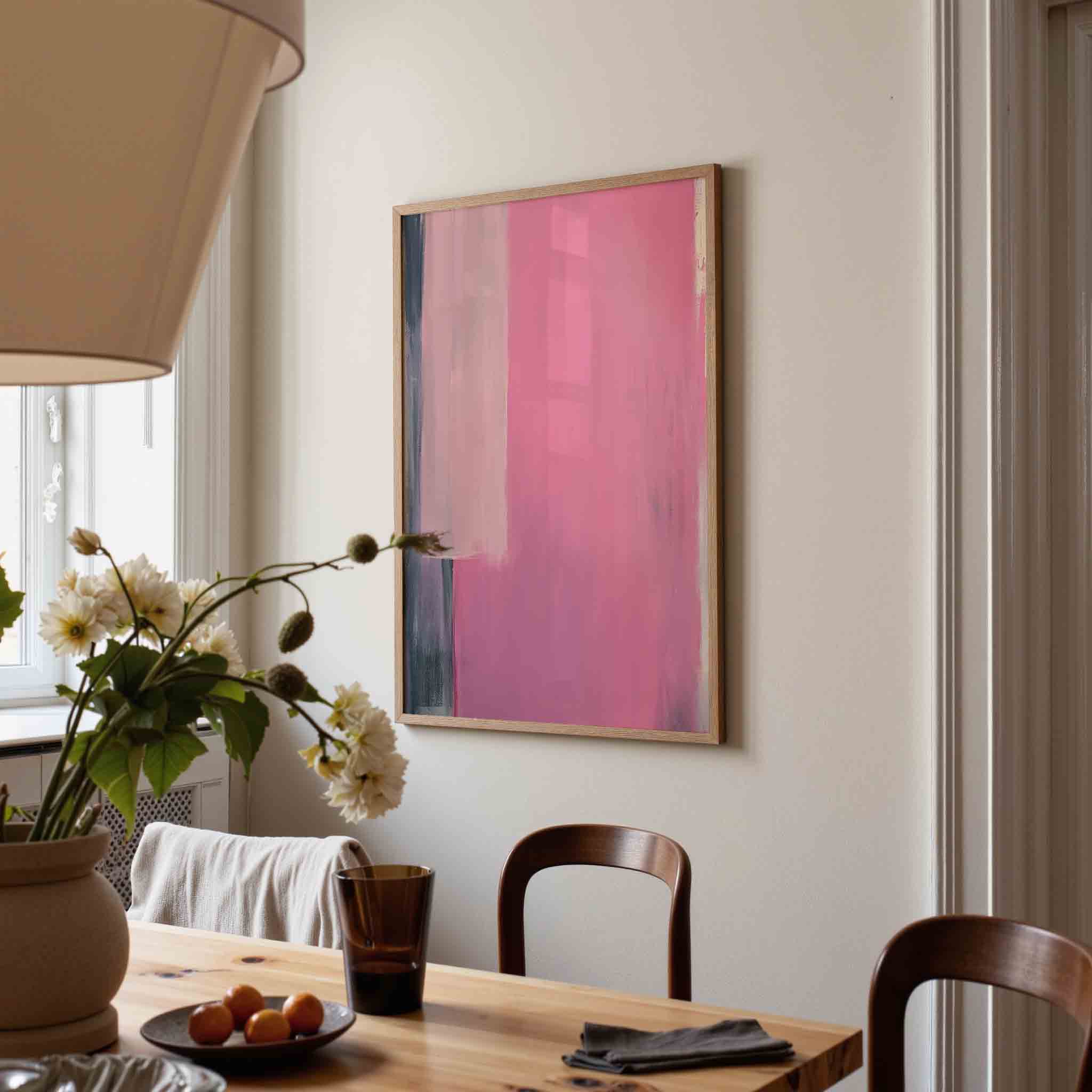 Roze en beige abstracte Poster