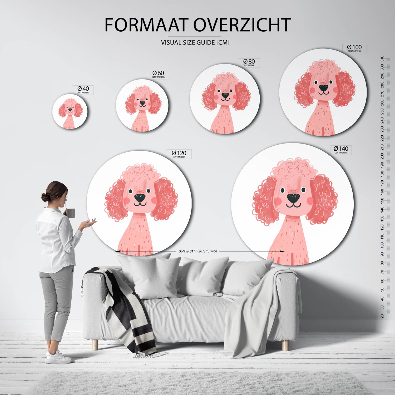 Roze hond Muurcirkel