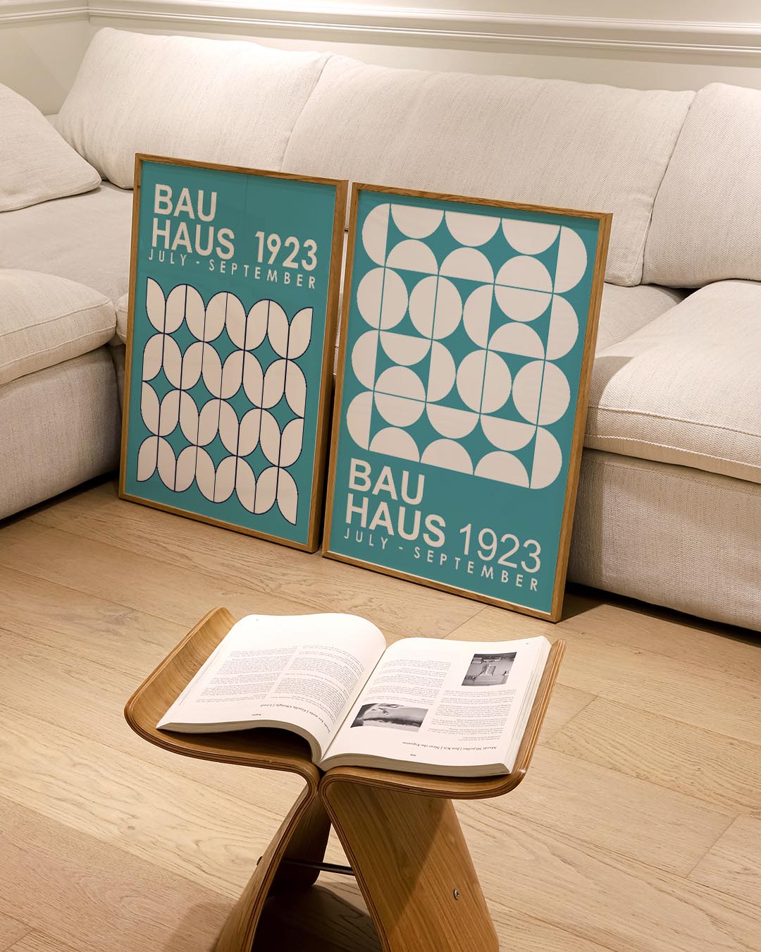 Cirkelpatroon blauw Posterset