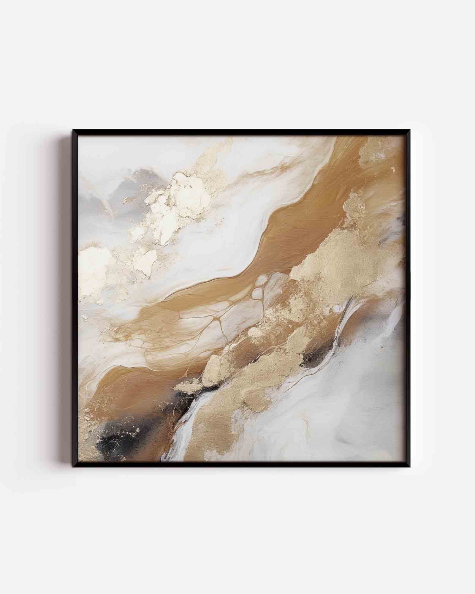 Abstracte beige en goud Poster