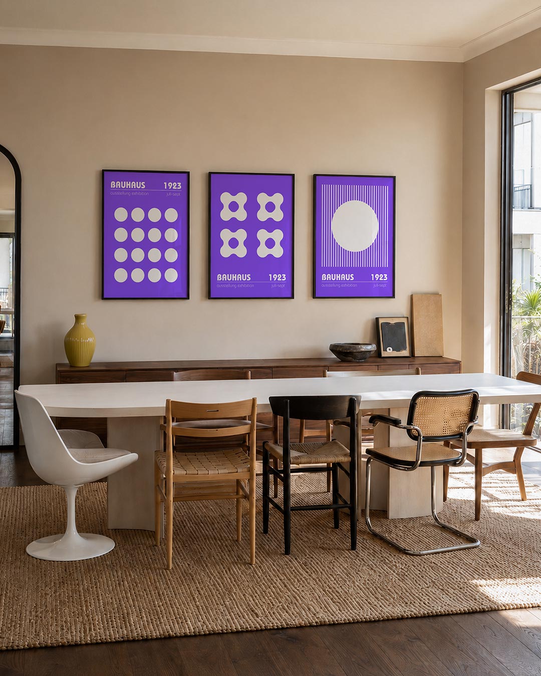 Cirkelritme paars Posterset