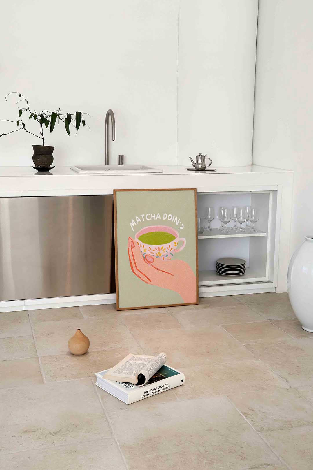 Hand met matcha Poster