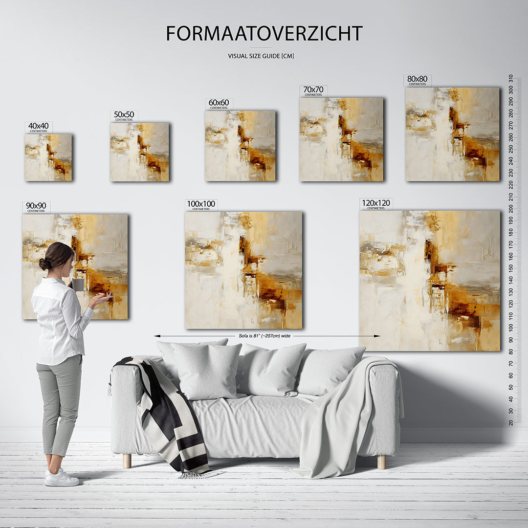 Gelaagde kleurencompositie Kunstwerk