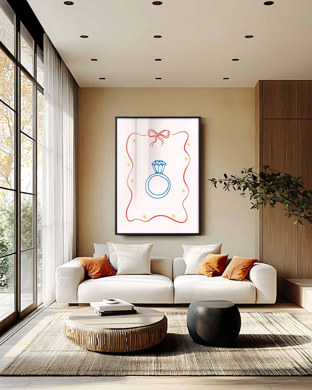 Speelse Ring Ikonografie Kunstwerk-canvas-dibond-plexiglas-wanddecoratie-WallArtistic