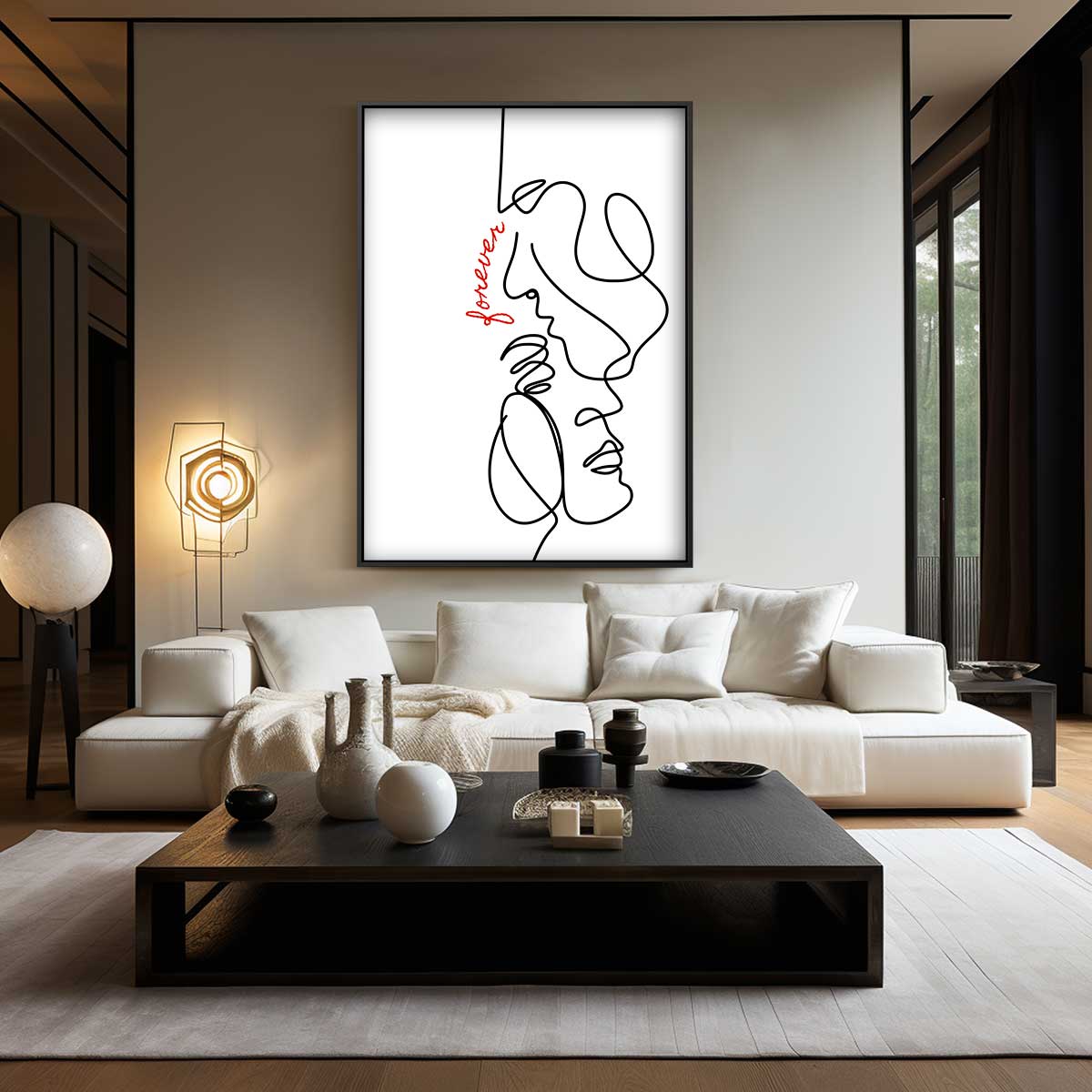 One Line Liefdeskunst Kunstwerk-canvas-dibond-plexiglas-wanddecoratie-WallArtistic