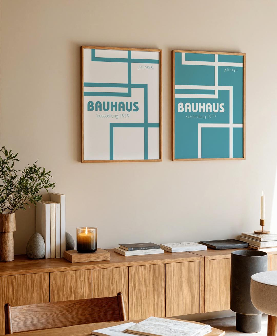 Lijnenspel en kleur Posterset