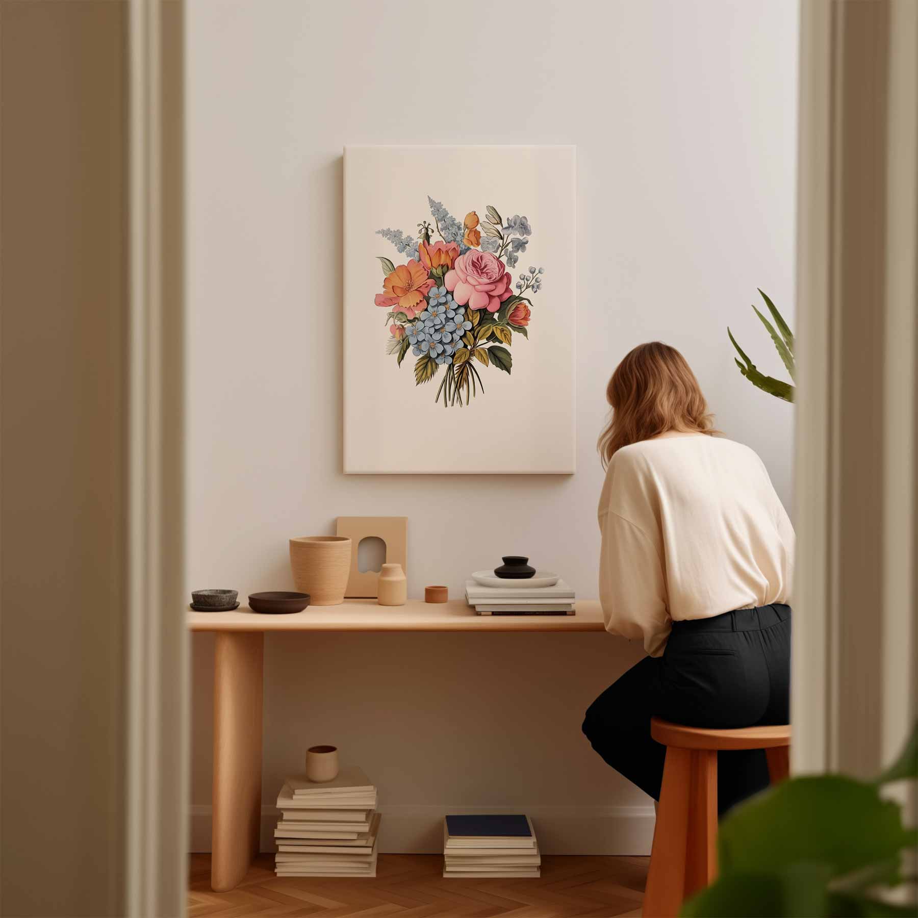 Bloemenpracht in Pasteltinten Kunstwerk-canvas-dibond-plexiglas-wanddecoratie-WallArtistic
