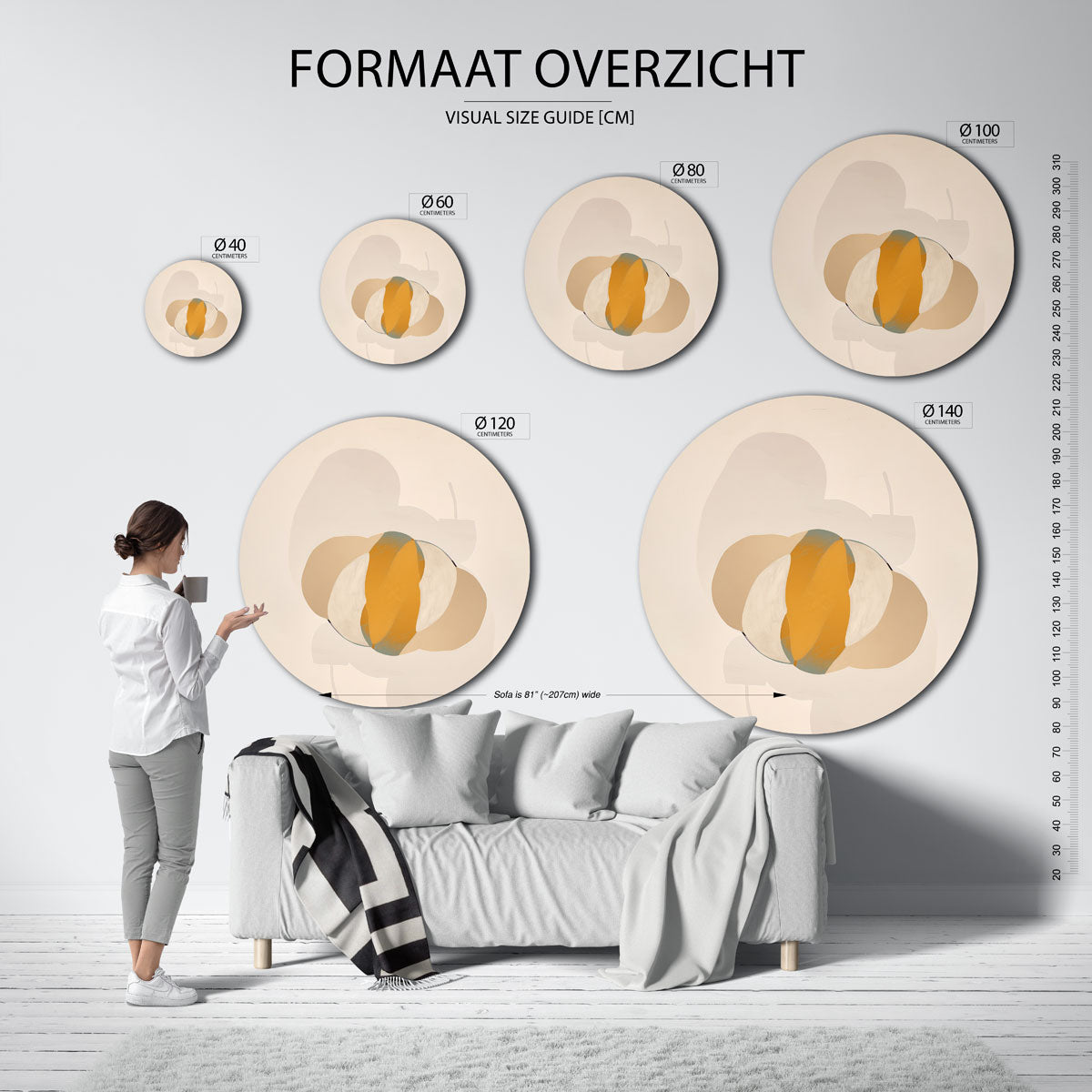 Abstracte vormen Muurcirkel