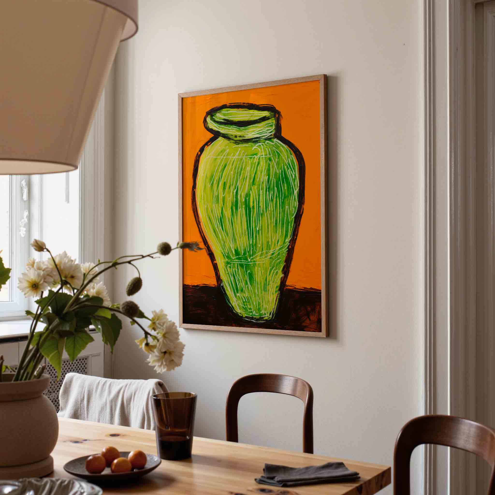 Groene vaas Poster
