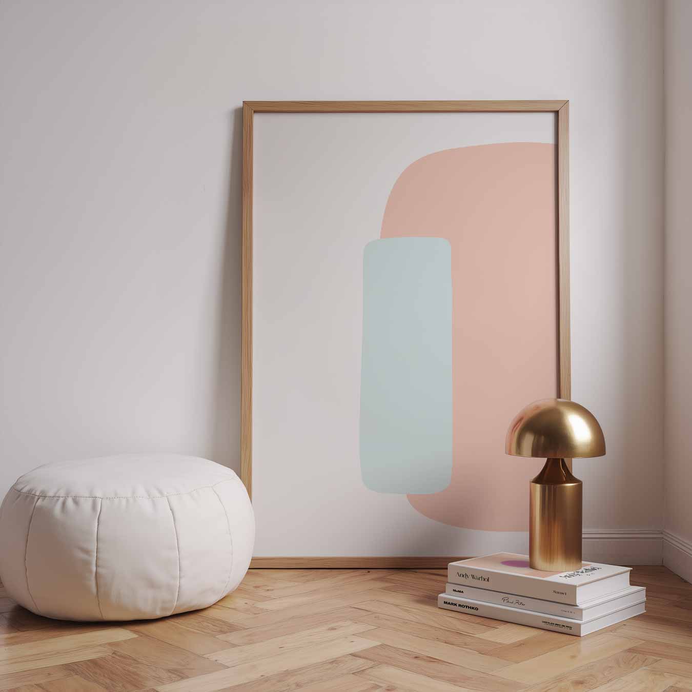 Abstracte Pastel Vormen Poster-WallArtistic