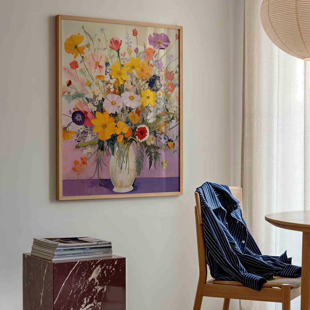 Bloemen in vaas Poster