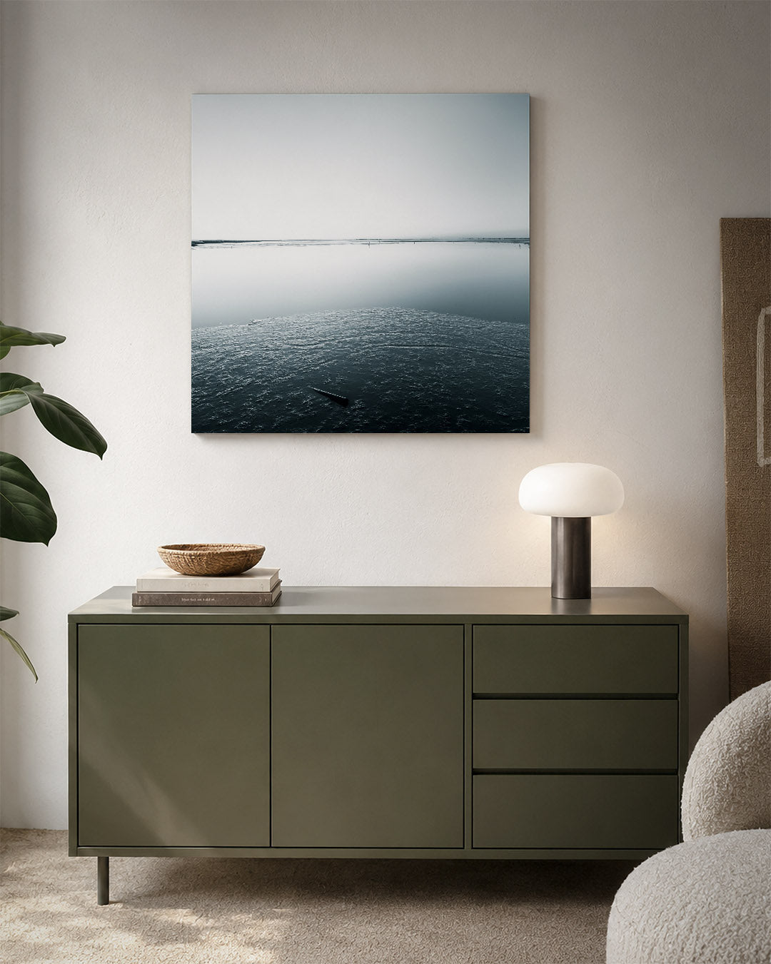 Rustige waterlandschap Kunstwerk