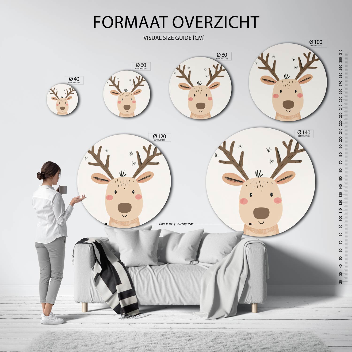 Hert met gewei Muurcirkel