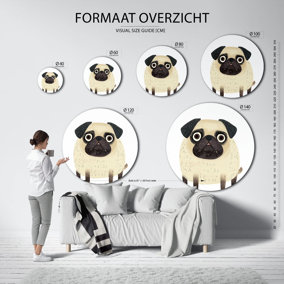 Hond met grote ogen Muurcirkel
