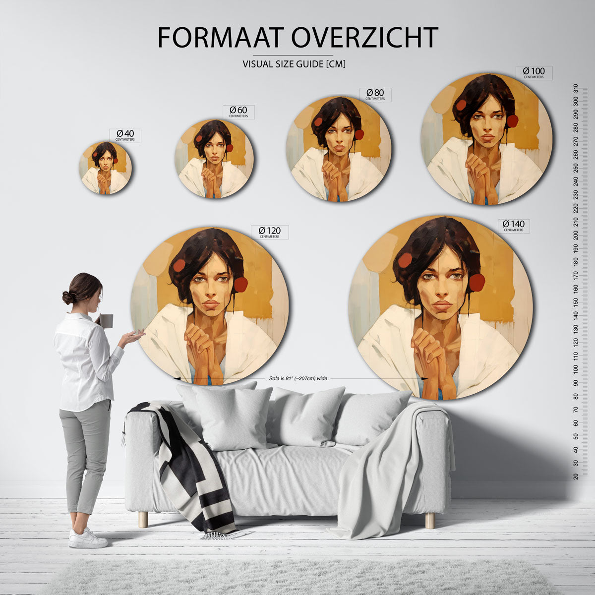 Vrouwelijk portret Muurcirkel