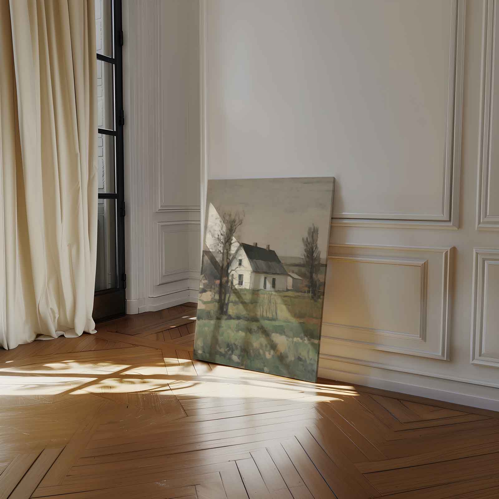 Rustiek Landhuis op het Platteland Kunstwerk-canvas-dibond-plexiglas-wanddecoratie-WallArtistic