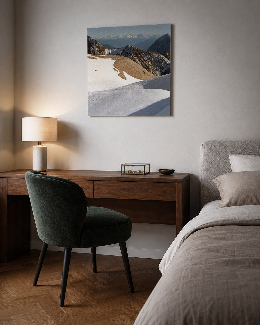 Berglandschap met sneeuw Kunstwerk