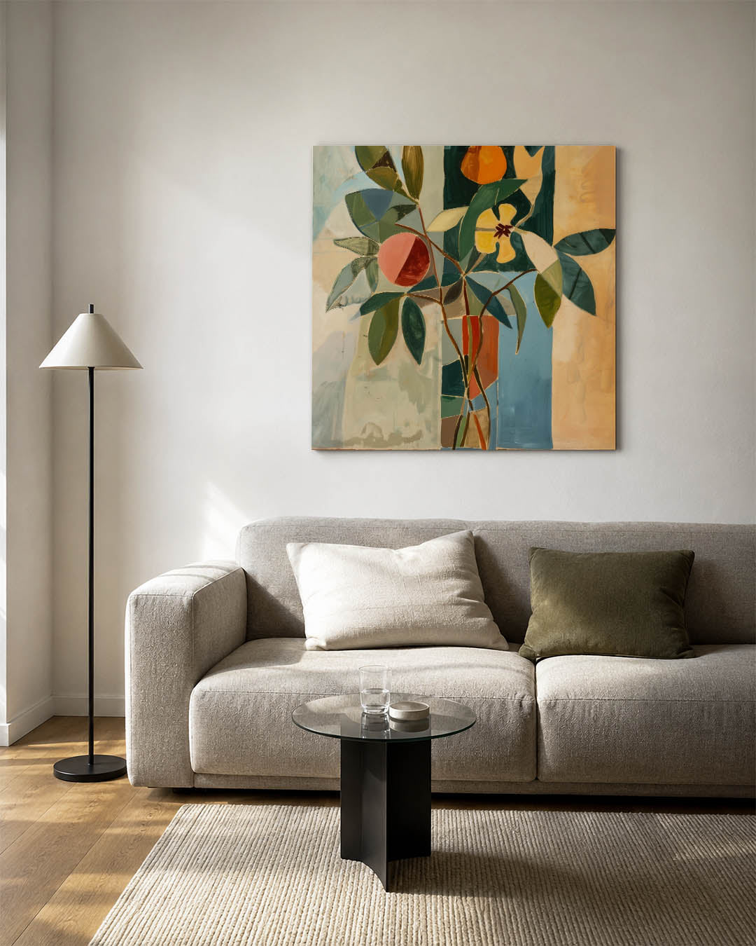 Geometrische bloemvormen Kunstwerk