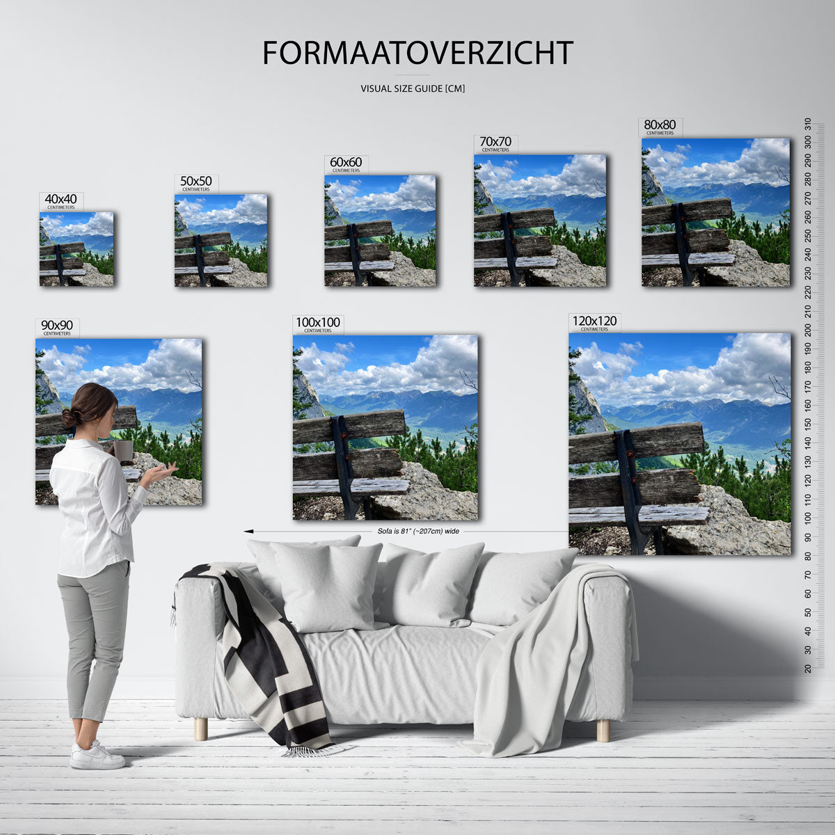 Landschap met bank Poster