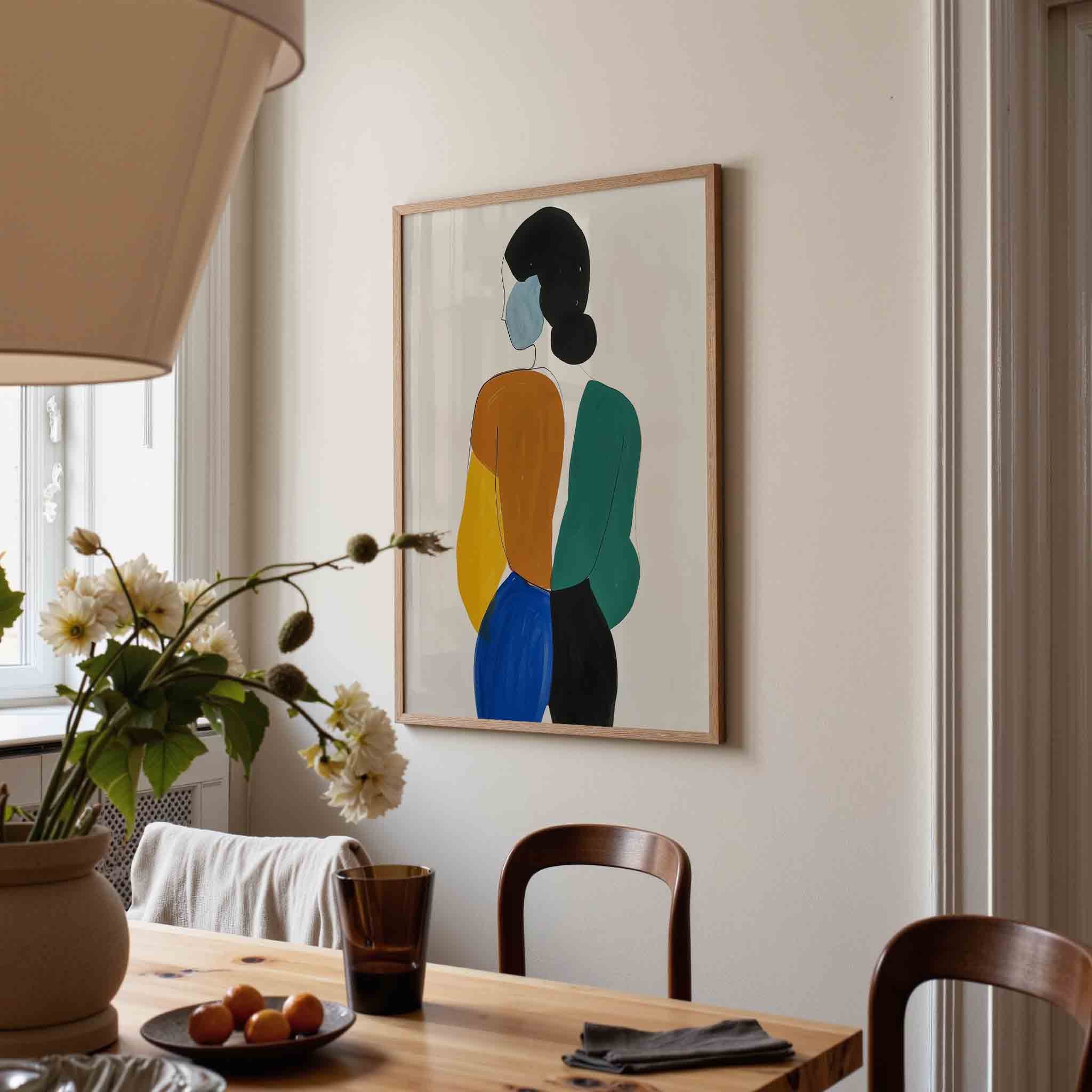 Twee figuren in kleur Poster