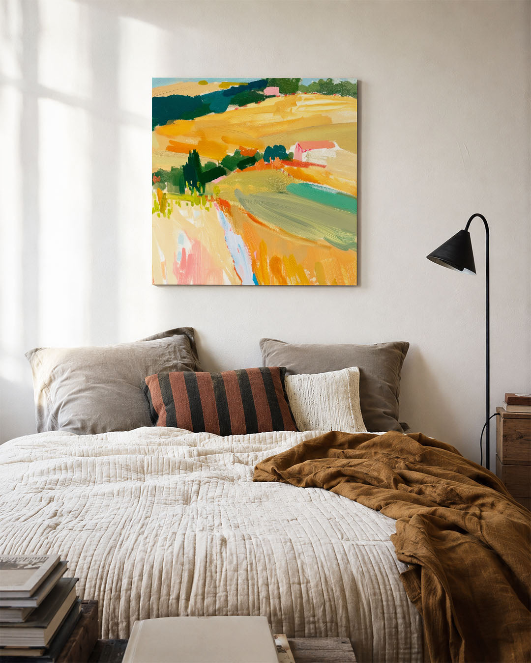 Kleurrijk landschap Kunstwerk