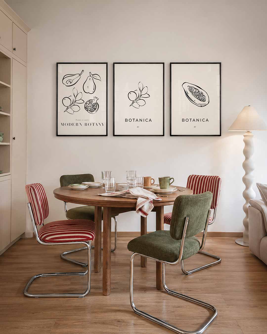 Botanische lijnenspel Posterset
