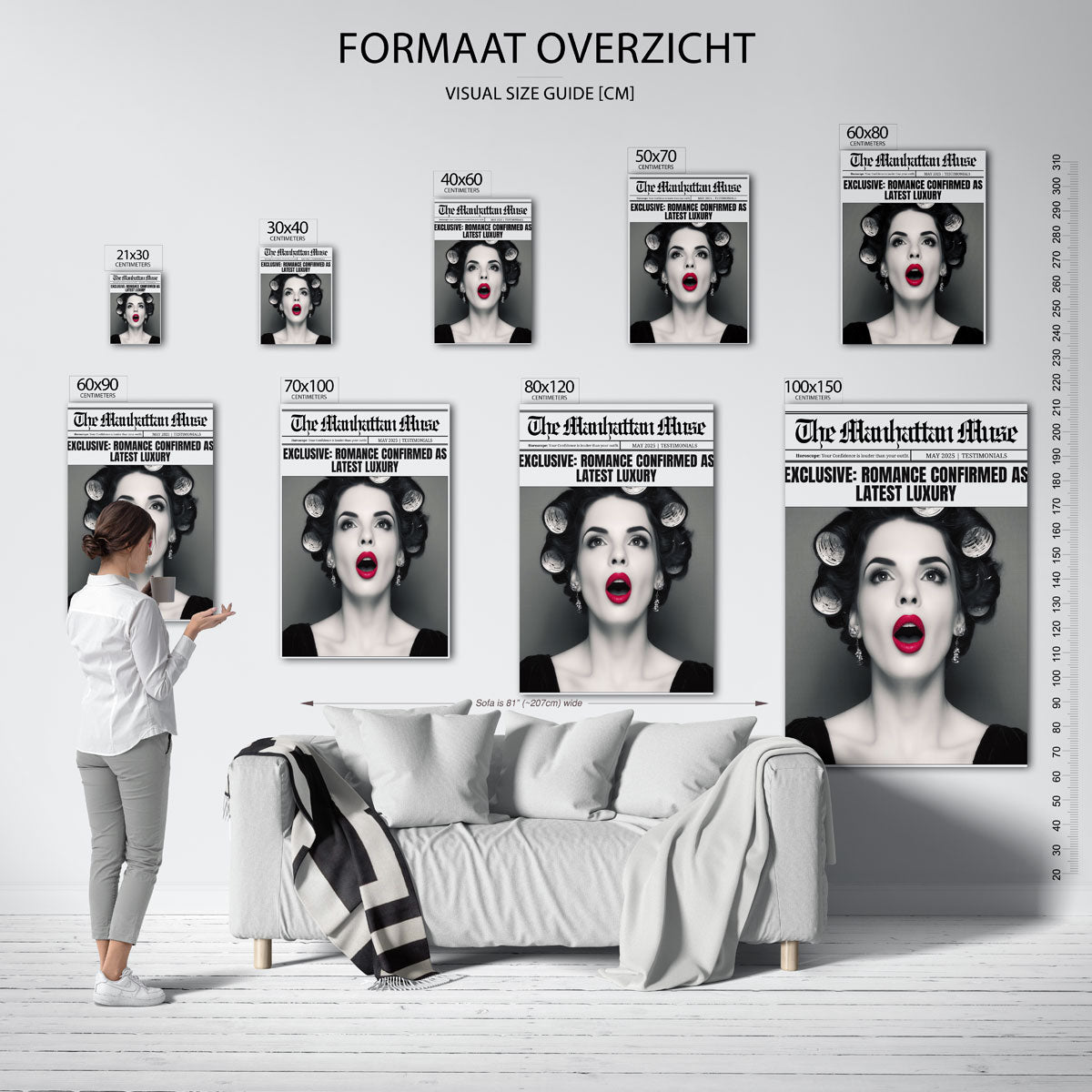 Vrouw met krulspelden Poster