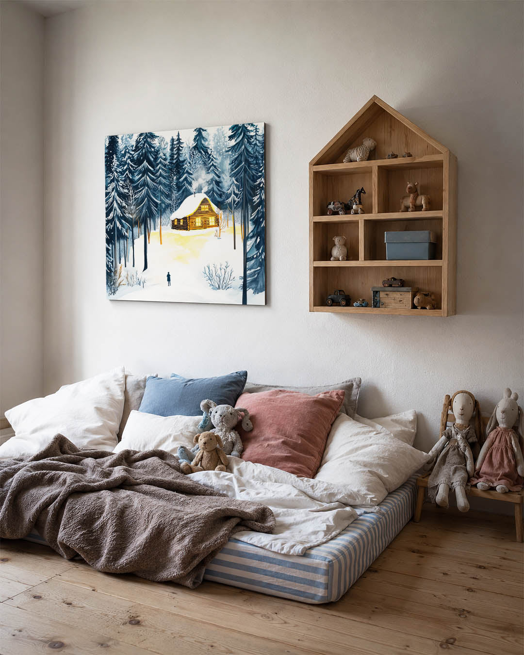 Winterse boslandschap Kunstwerk