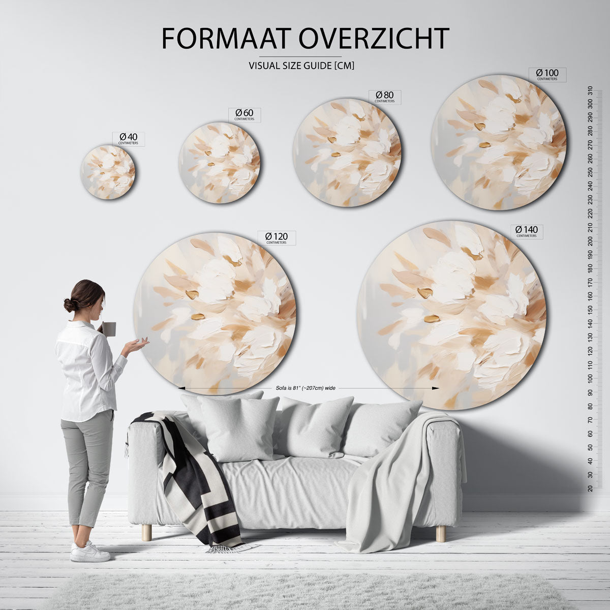 Bloemmotief Muurcirkel