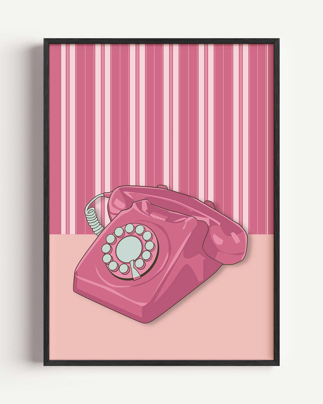Retro Roze Telefoon Poster-WallArtistic