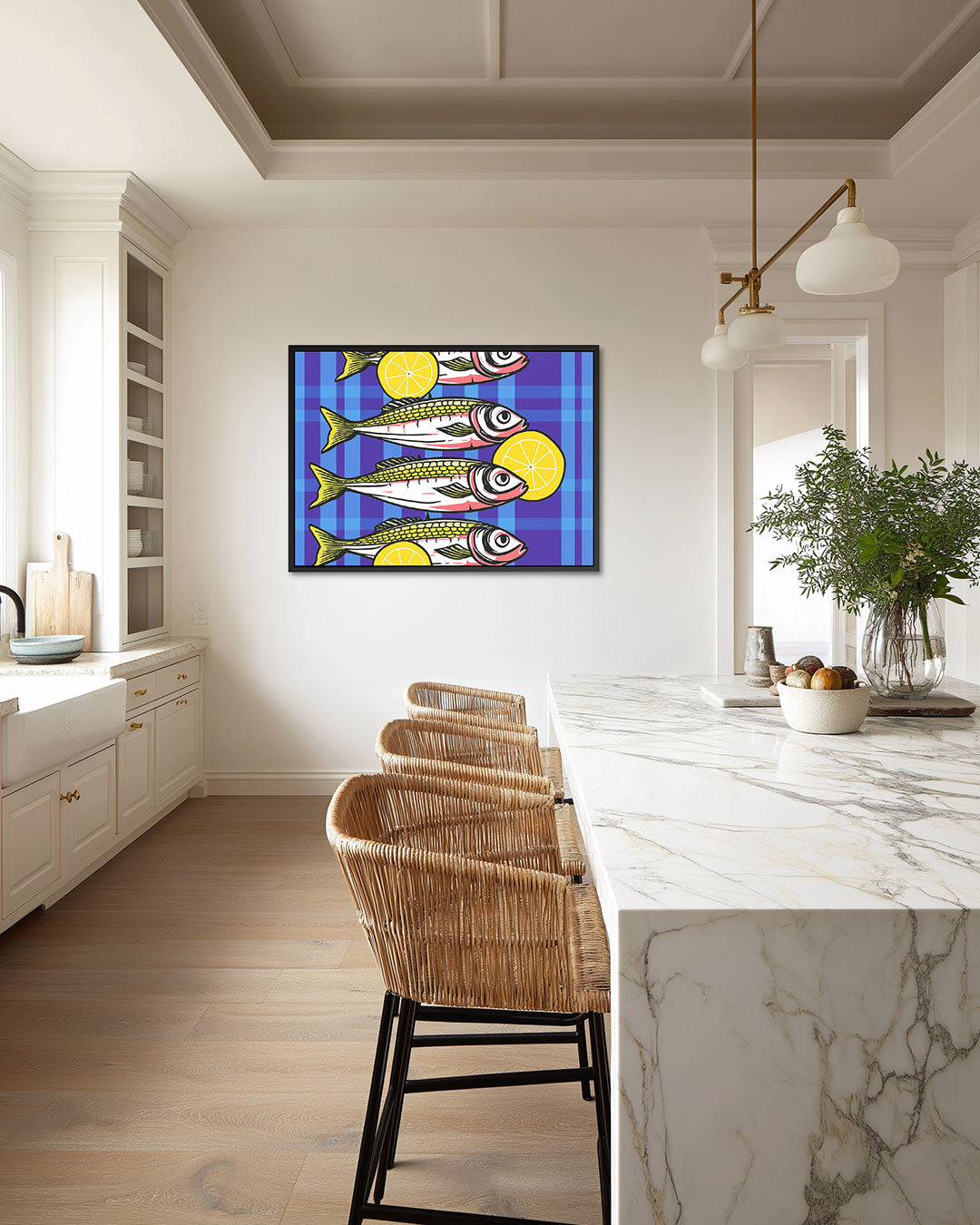 Vrolijke vispatronen Kunstwerk